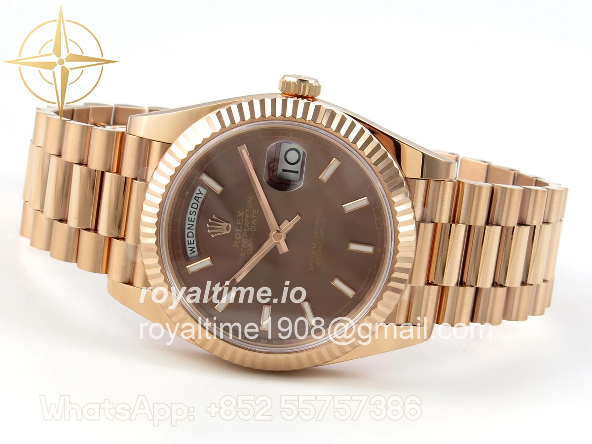 Rolex DayDate 40 228235 ARF Brown Stick Dial on President Bracelet VR3255 - Image 8