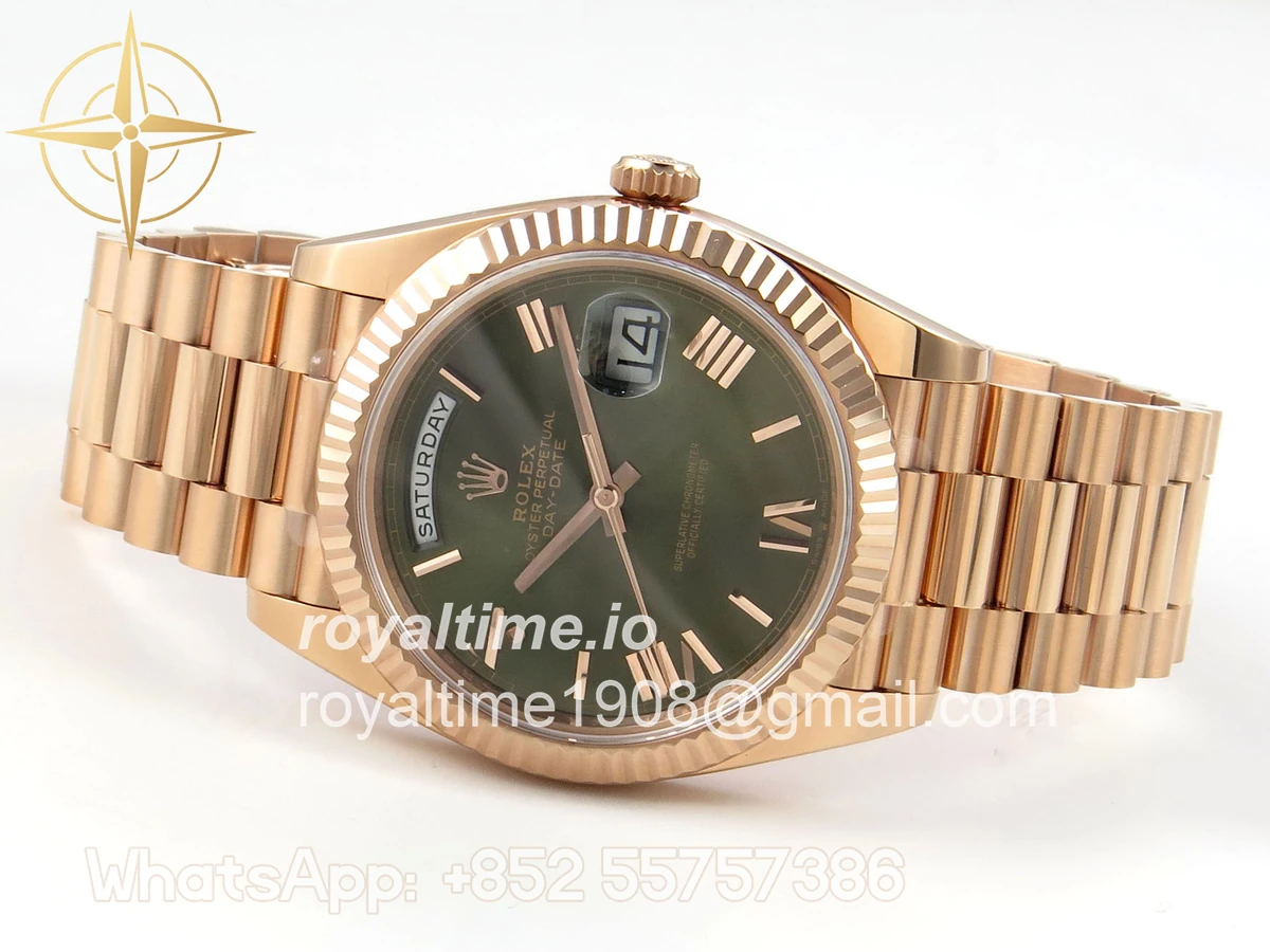 Rolex DayDate 40 228235 ARF Green Roman Dial on President Bracelet VR3255 - Image 8