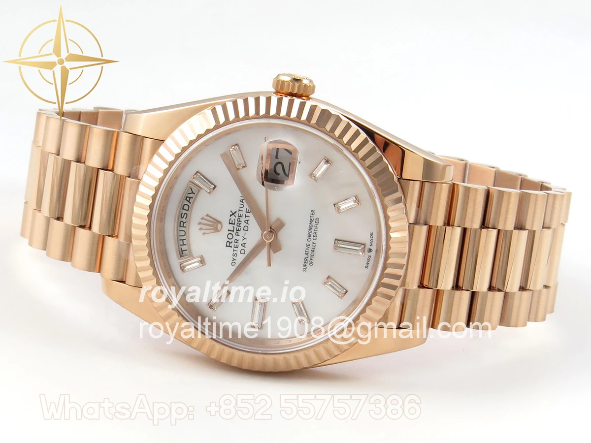 Rolex DayDate 40 228235 ARF White MOP Crystal Dial on President Bracelet VR3255 - Image 8