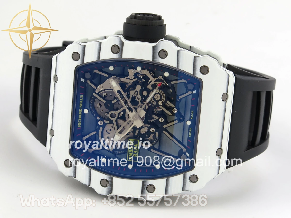 Richard Mille RM035-01 White Carbon ZF Skeleton Dial On Black Rubber Strap RMUL2 - Image 8