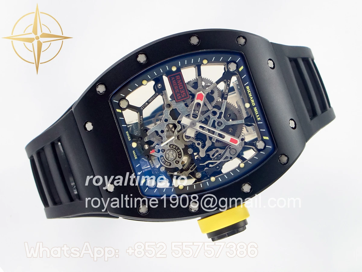 Richard Mille RM035-02 Black Ceramic SONIC Skeleton Dial on Black Rubber Strap RMUL1 - Image 8