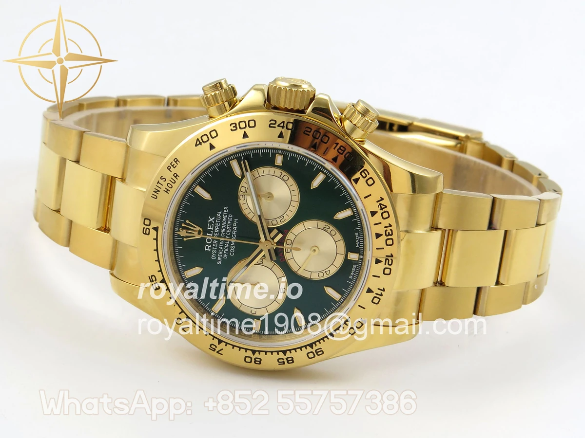 Rolex Daytona 116508 YG 3CF Green/YG Dial on YG Bracelet DD4131 (Gain Weight) - Image 8