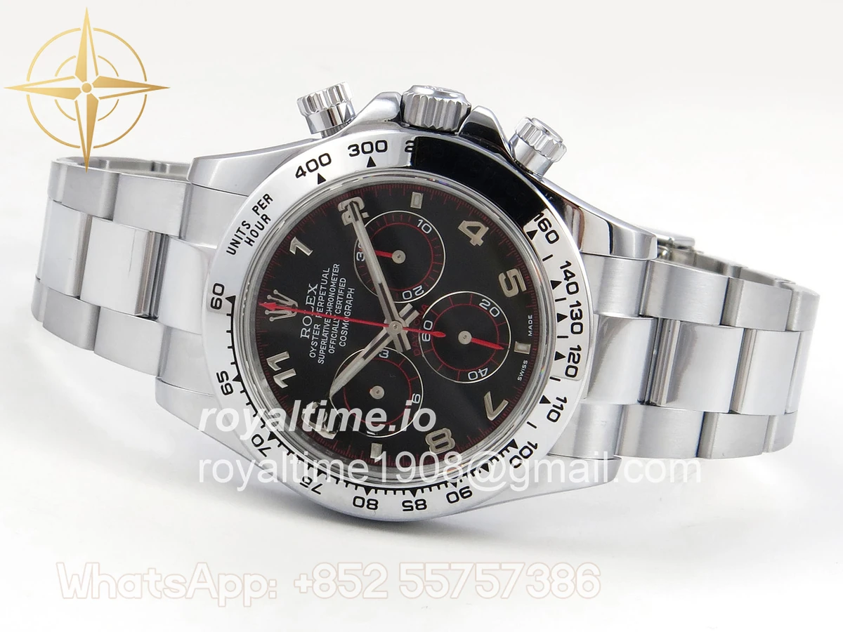 Rolex Daytona 116509 QF Black Numeral Dial on SS Bracelet SA4130 V2 Weighted 182g - Image 8