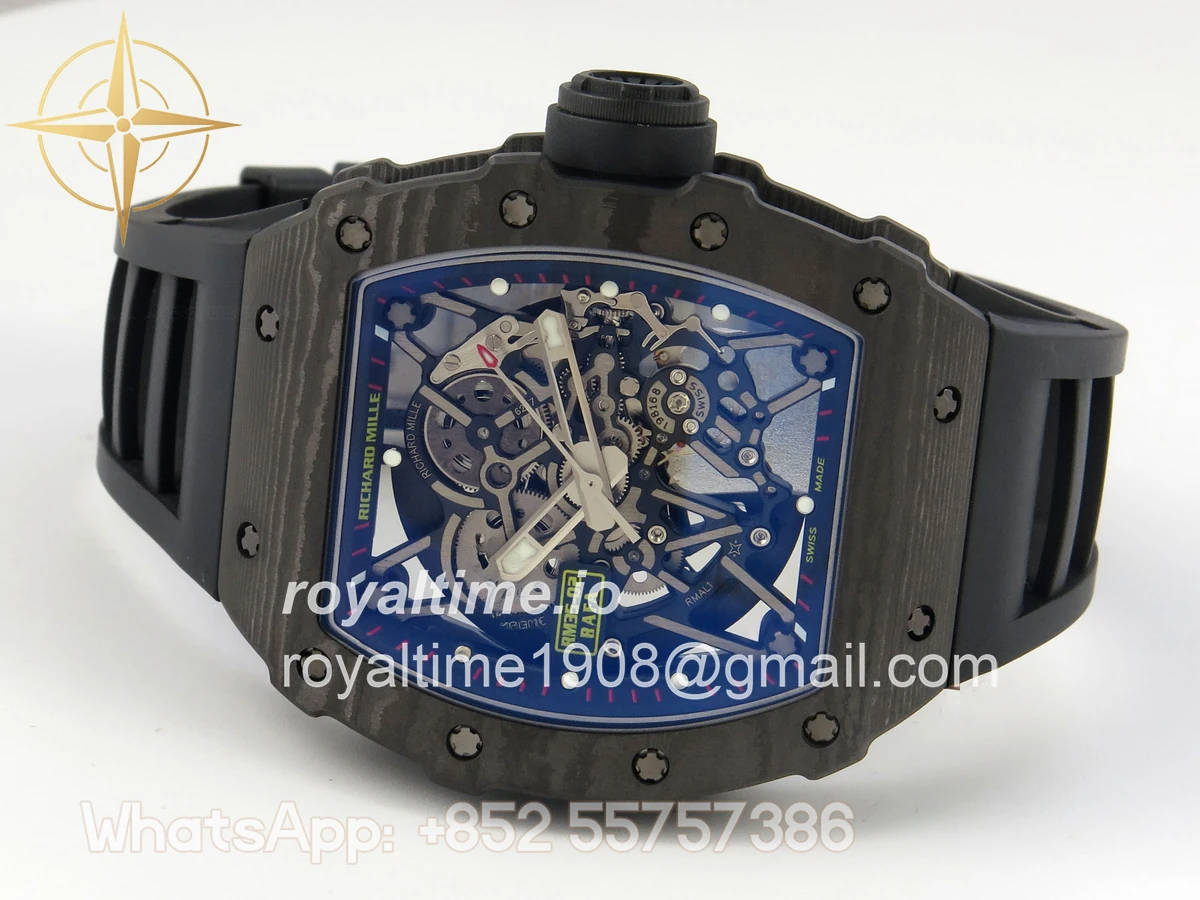 Richard Mille RM035-02 NTPT ZF Skeleton Dial on Black Rubber Strap RMAL1 V7 - Image 8