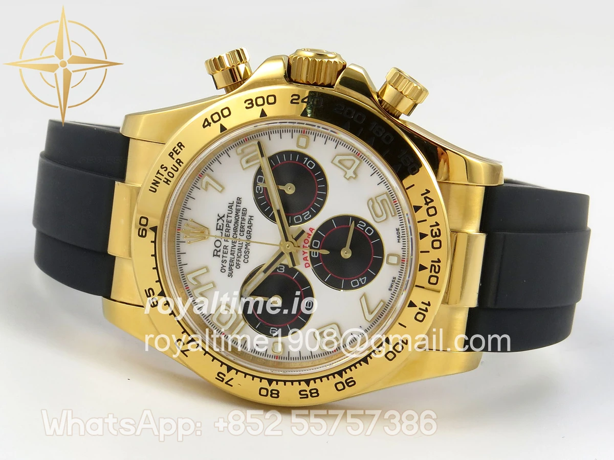 Rolex Daytona 116518 QF White/Black Numeral Dial on Oysterflex Strap SA4130 V11 (Gain Weight) 160g - Image 8