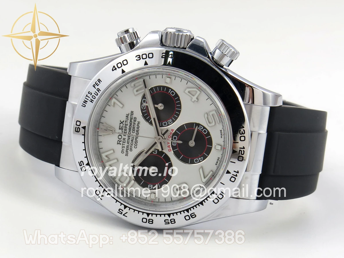 rolex Daytona 116519 QF White/Black Numeral Dial on Oysterflex Strap SA4130 V11 (Gain Weight) 160g - Image 8