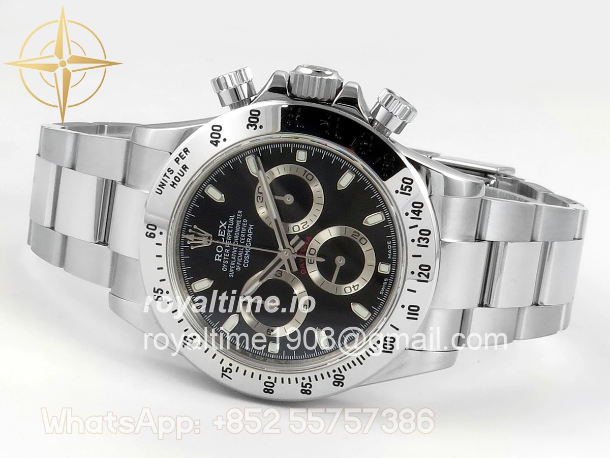 Rolex Daytona 116520 UFO Black Dial on Bracelet UF4130 (Free Sprung) - Image 8