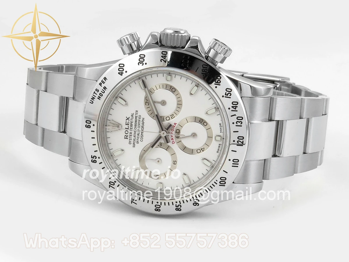 Rolex Daytona 116520 UFO White Dial on Bracelet UF4130 (Free Sprung) - Image 8