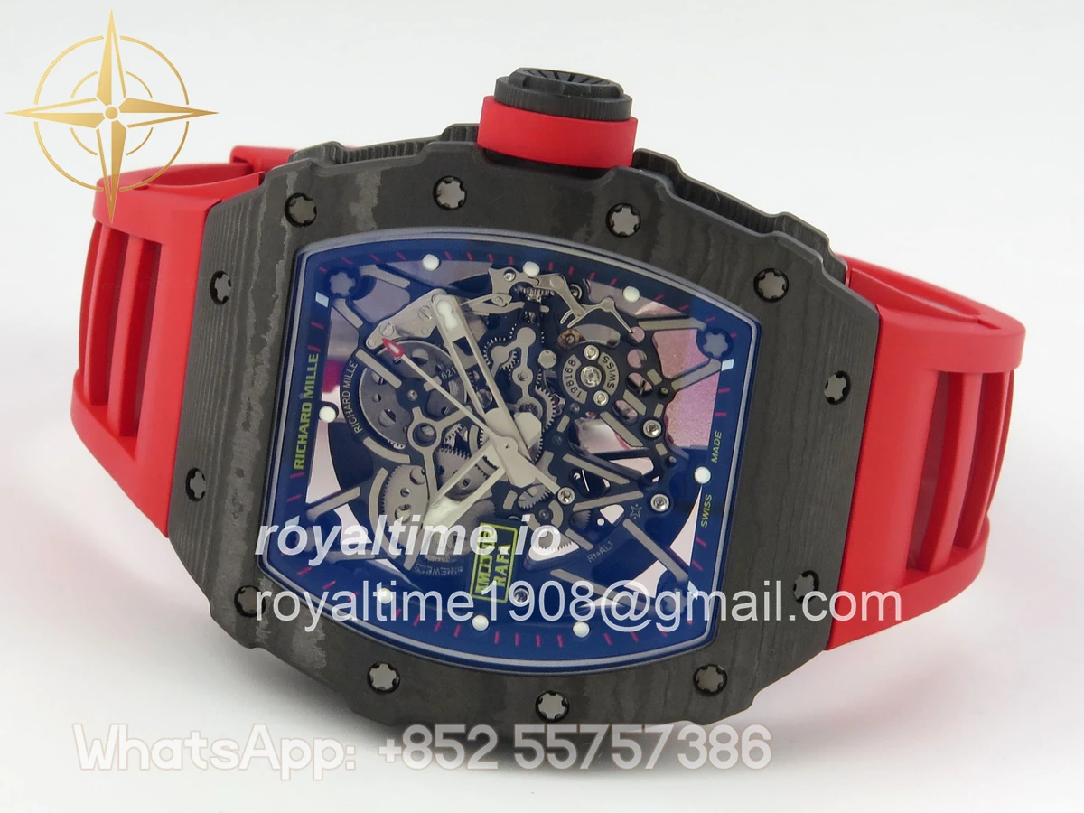 Richard Mille RM035-02 NTPT ZF Skeleton Dial on Red Rubber Strap RMAL1 V7 - Image 8