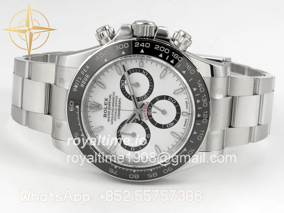 Rolex Daytona 126500 Panda ARF 904L White Dial on Oyster Bracelet DD4131 - Image 8