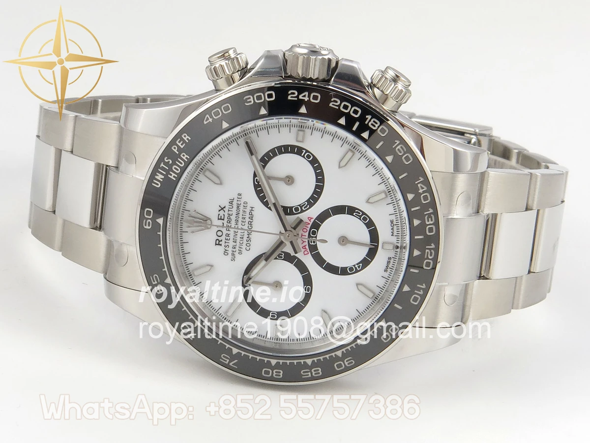 Rolex Daytona 126500 Panda Clean Plus 904L White Dial on Oyster Bracelet DD4131 - Image 8