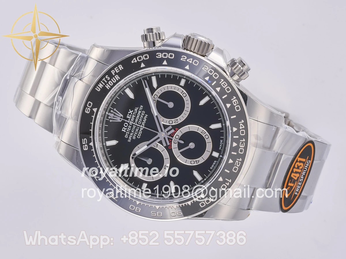 Rolex Daytona 126500 QF 904L Steel Black Dial on SS Bracelet JH4131 (Free Sprung) - Image 8