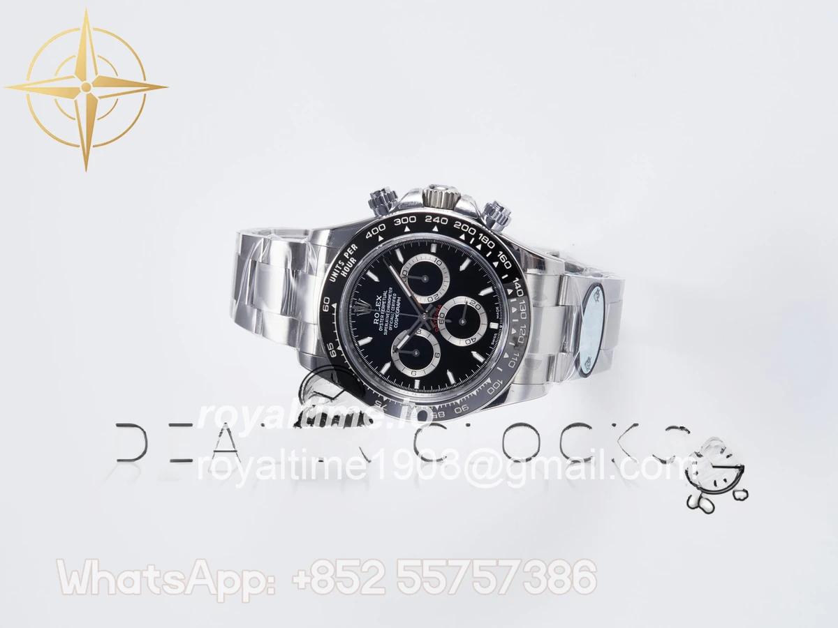 Rolex Daytona 126500 UFO 904L Steel Black Dial on SS Bracelet UF4131 (Free Sprung) - Image 8