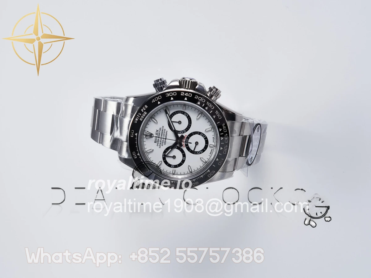 Rolex Daytona 126500 UFO 904L Steel White Dial on SS Bracelet UF4131 (Free Sprung) - Image 8