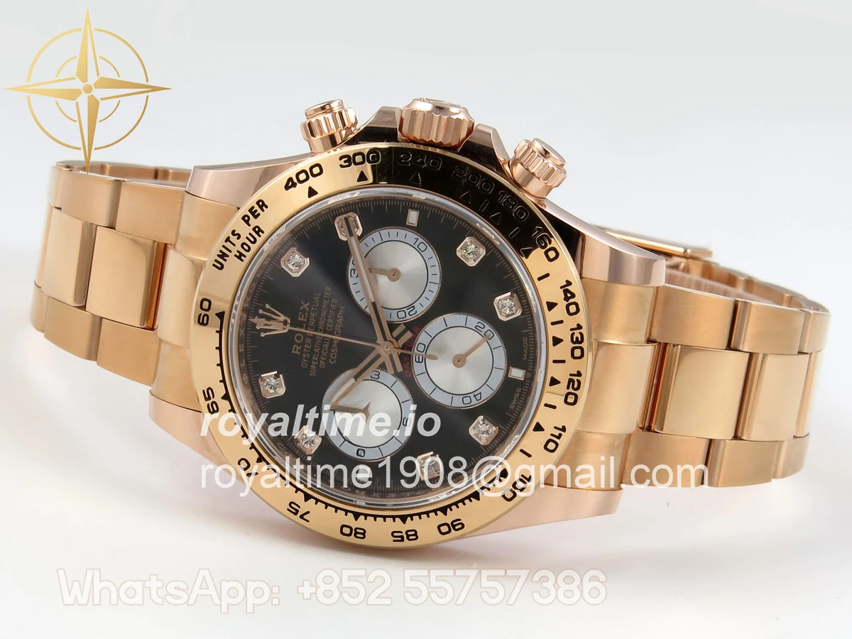 Rolex Daytona 126505 BTF Black/Silver Diamonds Dial on RG Braclet DD4131 (Weighted) 220g - Image 8