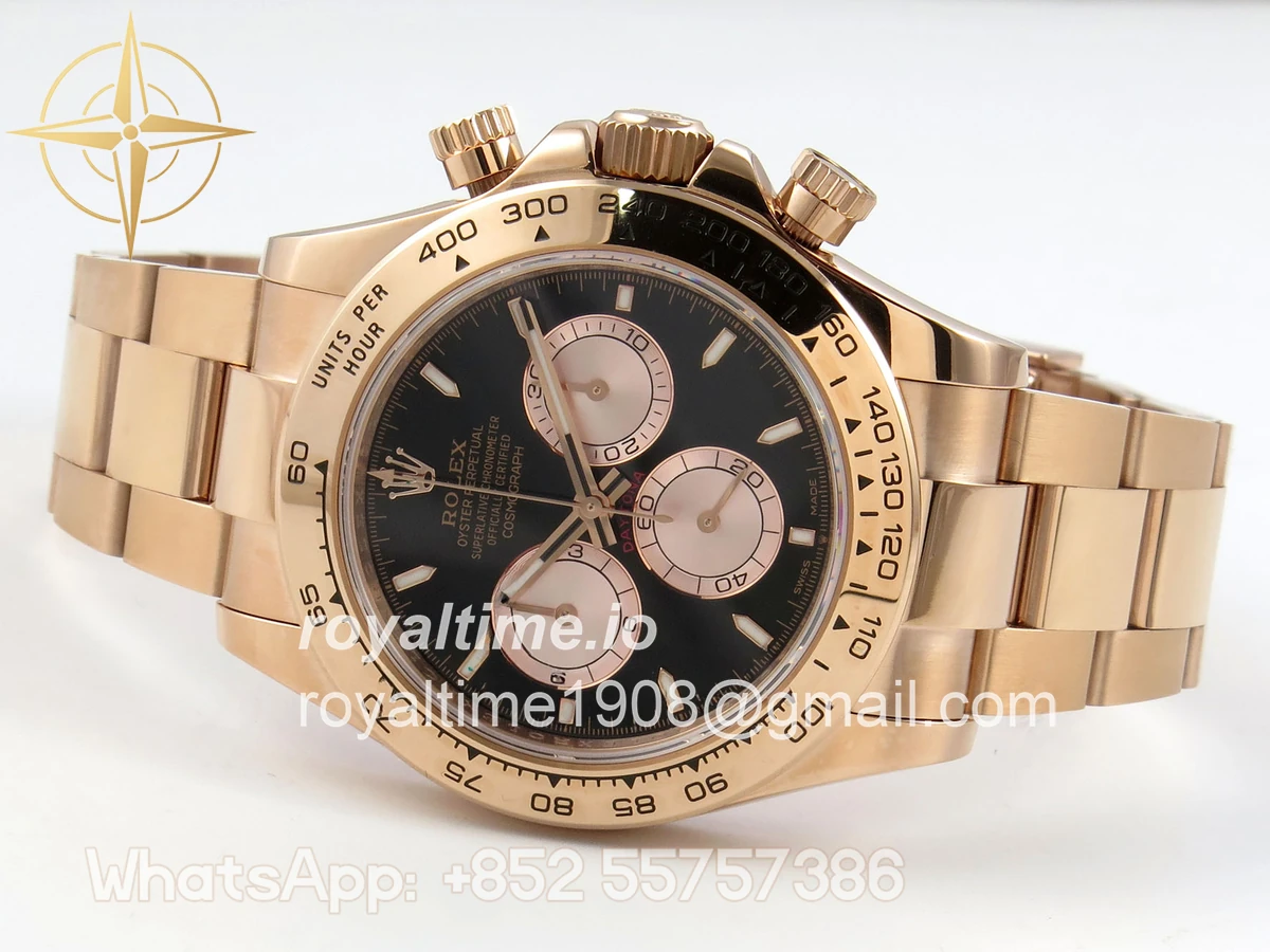 Rolex Daytona 126505 RG UFO Black/RG Dial on RG Bracelet UF4131 (Free Sprung) - Image 8