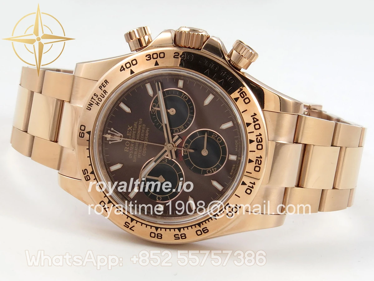 Rolex Daytona 126505 RG UFO Brown/Black Dial on RG Bracelet UF4131 (Free Sprung) - Image 8