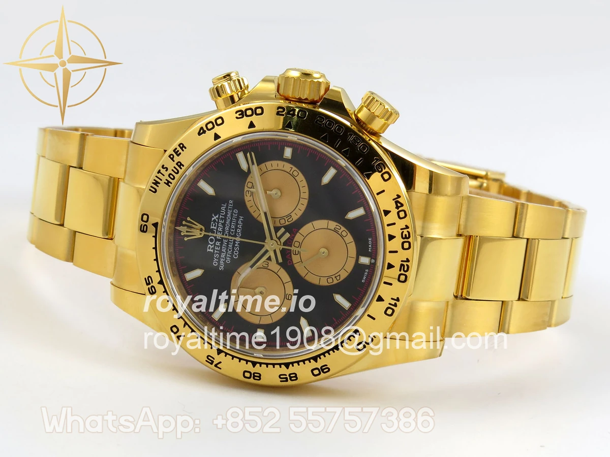 Rolex Daytona 126508 BTF Black/YG Dial on YG Braclet DD4131 (Weighted) 220g - Image 8