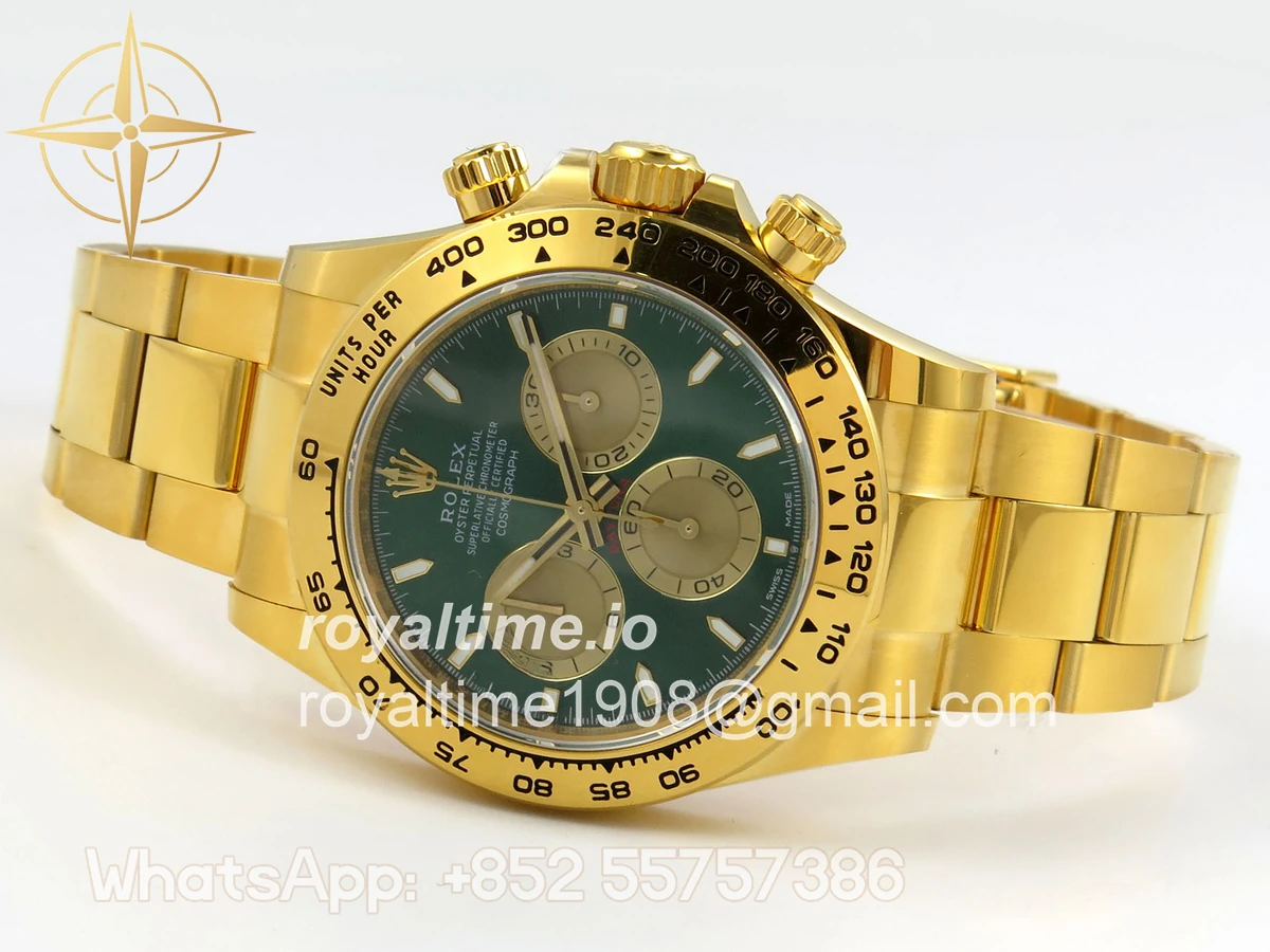 Rolex Daytona 126508 BTF Green/YG Dial on YG Braclet DD4131 (Weighted) 220g - Image 8