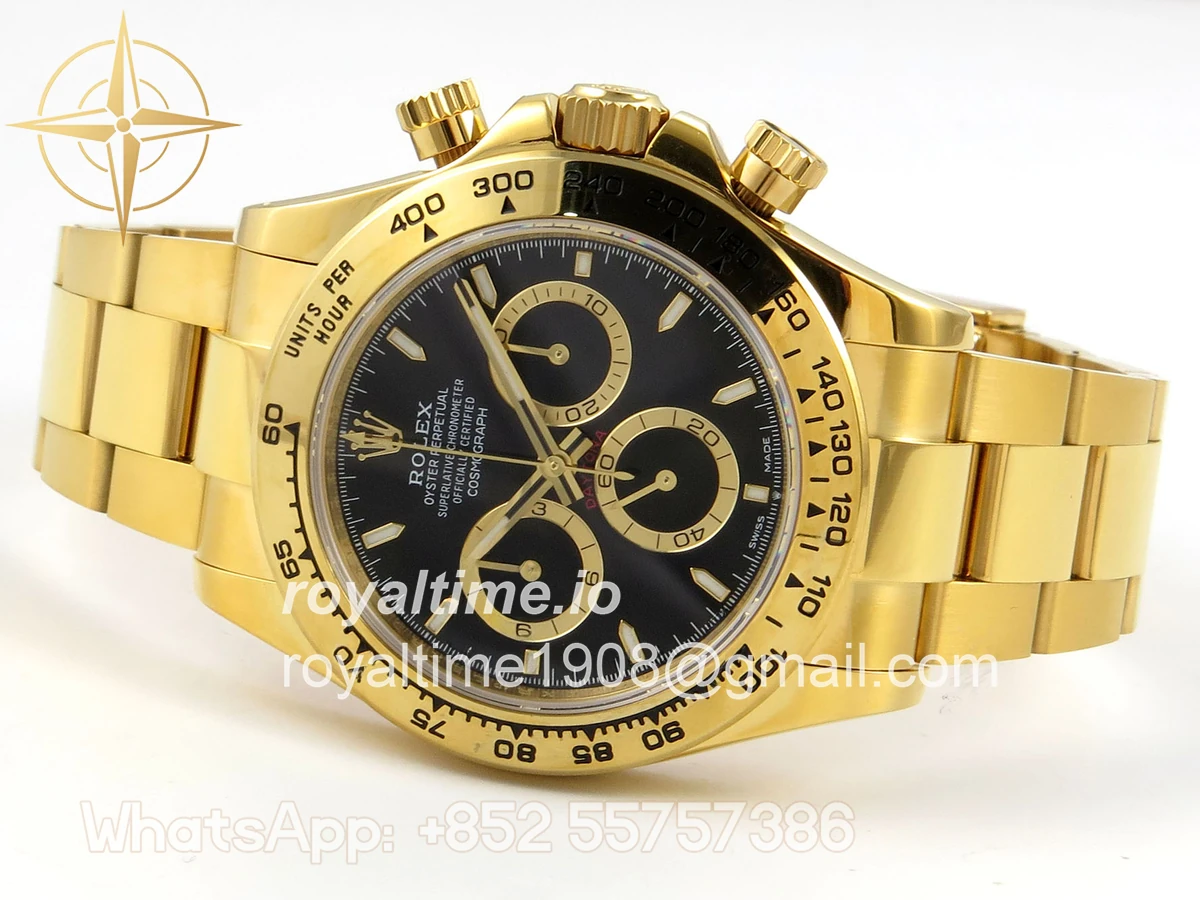 Rolex Daytona 126508 YG UFO Black Dial on YG Bracelet UF4131 (Free Sprung) - Image 8