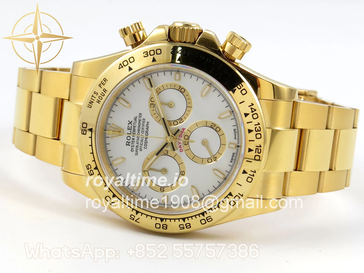 Rolex Daytona 126508 YG UFO White Dial on YG Bracelet UF4131 (Free Sprung) - Image 8