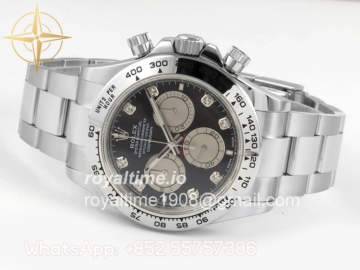 Rolex Daytona 126509 904L SS UFO Black Dial Silver Subdial Diamond Marker On 904L SS Bracelet UF4131 (Free Sprung) - Image 8