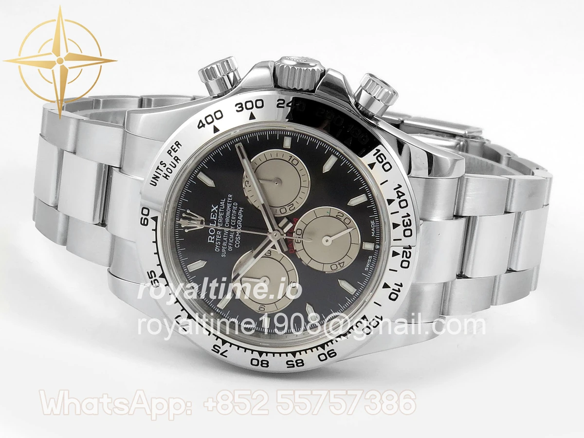 Rolex Daytona 126509 904L SS UFO Black Dial Silver Subdial On 904L SS Bracelet UF4131 (Free Sprung) - Image 8