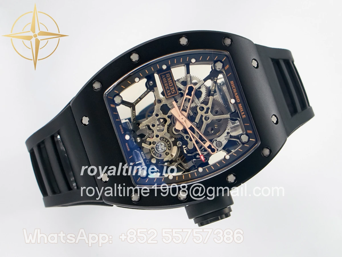 Richard Mille RM035-02 RG Black Ceramic SONIC Skeleton Dial on Black Rubber Strap RMUL1 - Image 8