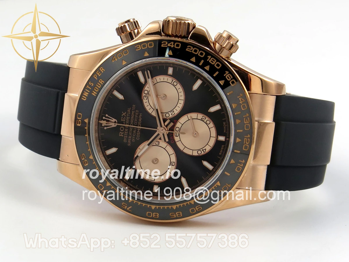 Rolex Daytona 126515 QF Black/RG Dial on Oysterflex Strap JH4131 V18 (Free Sprung) Weighted 157g - Image 8