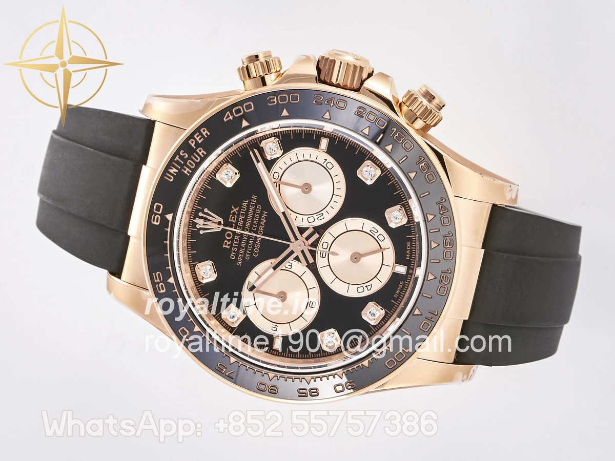 Rolex Daytona 126515 TMF Black/RG Diamonds Dial on Oysterflex Strap DD4131 - Image 8