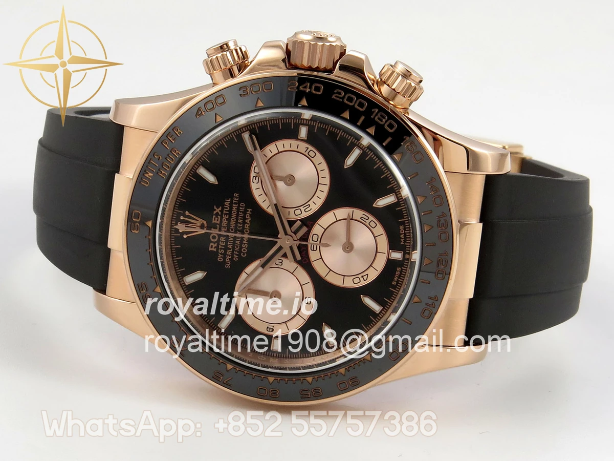 Rolex Daytona 126515 TMF Black/RG Stick Dial on Oysterflex Strap DD4131(162g) - Image 8