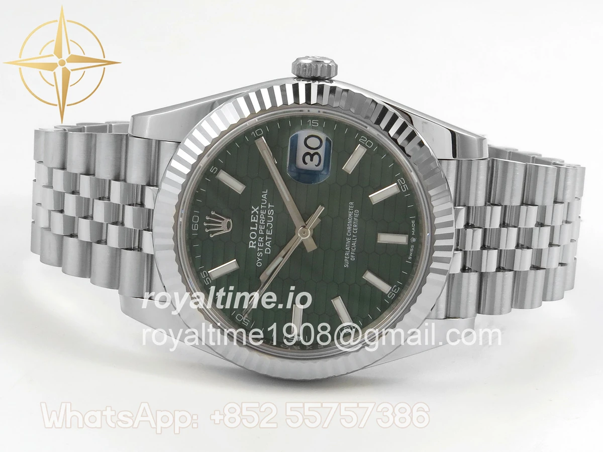 Rolex DateJust 41 126334 SCF 904L Steel Green Textured Stick Dial on Jubilee Bracelet A3235 - Image 8