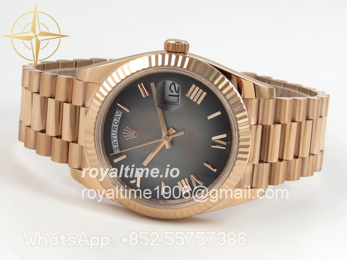 Rolex Day Date 40 RG 228235 QF Gray Roman Dial on President Bracelet A2836 V6 (200g) - Image 8