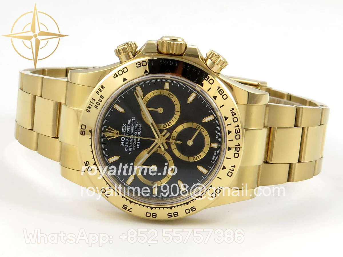 Rolex Daytona 126508 AVF Black Stick Dial on YG Bracelet DD4131 (Mod) - Image 8