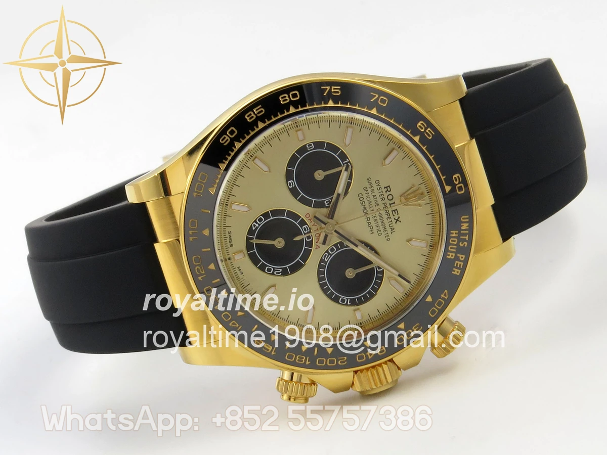 Rolex Daytona 126518 ARF YG/Black Dial on Oysterflex Strap DD4131 V2 (Weighted) - Image 8