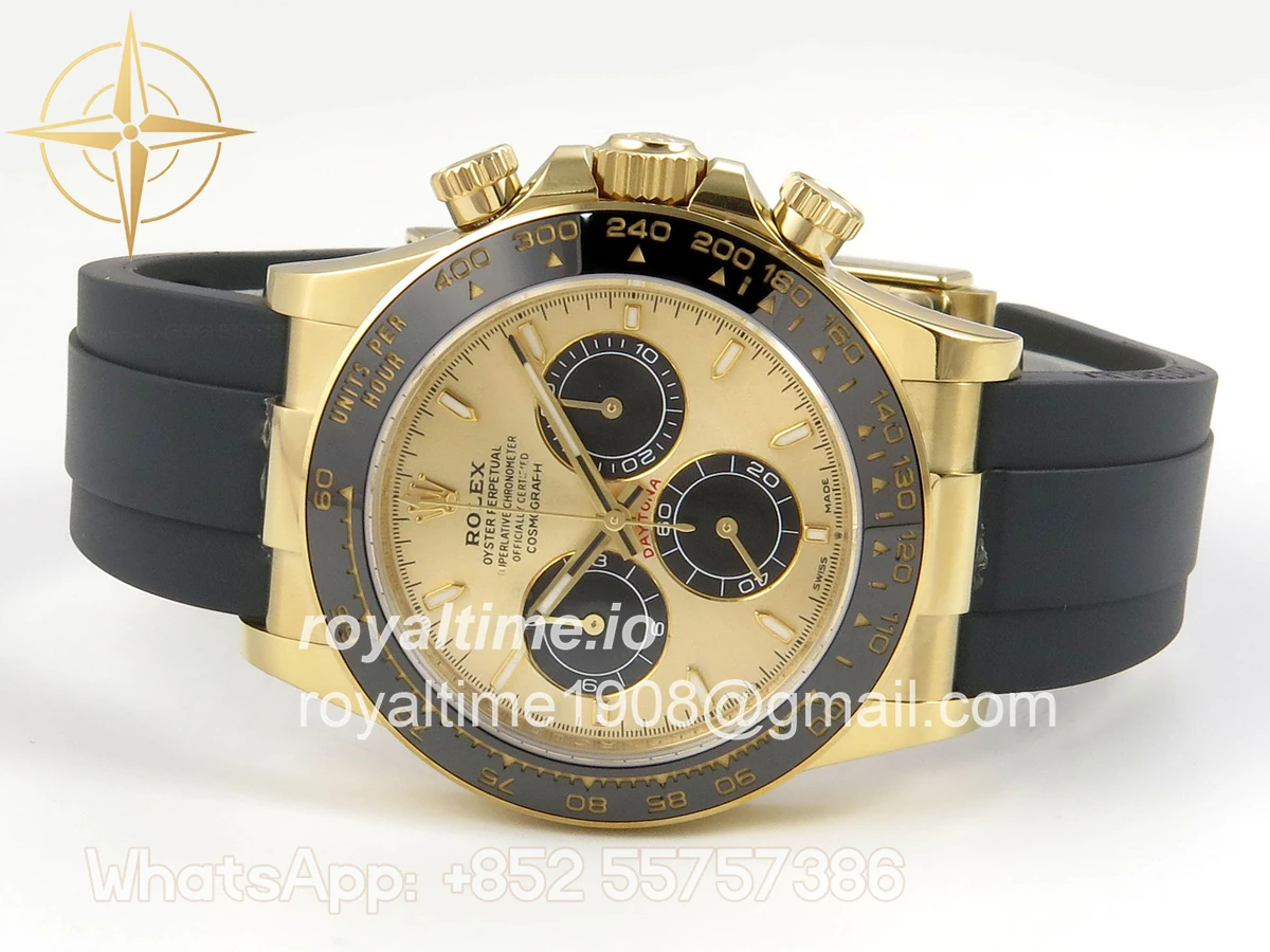 Rolex Daytona 126518 AVF YG/Black Dial on Oysterflex Strap DD4131 (Mod) - Image 8