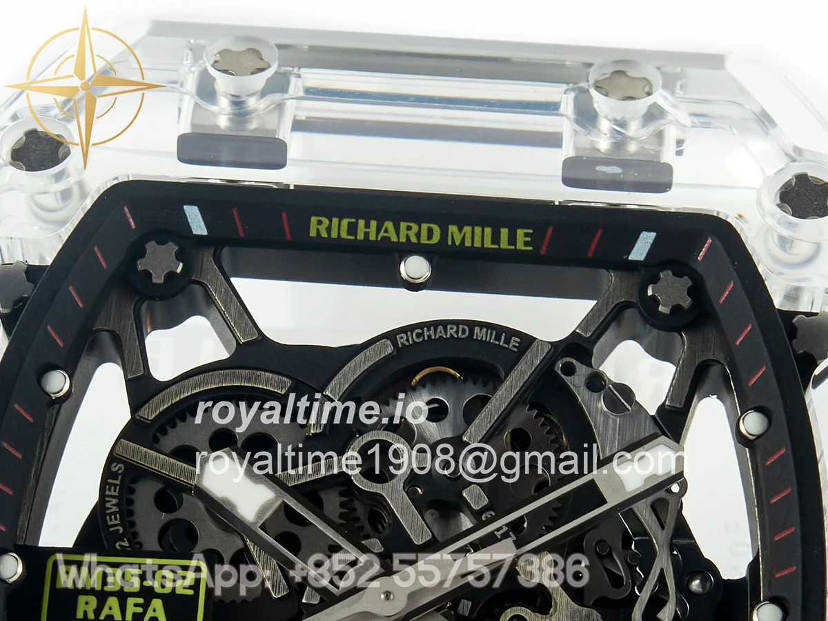 Richard Mille RM035 TRANSPARENT SONIC Skeleton Dial on White Rubber Strap RMUL2 V2 - Image 8