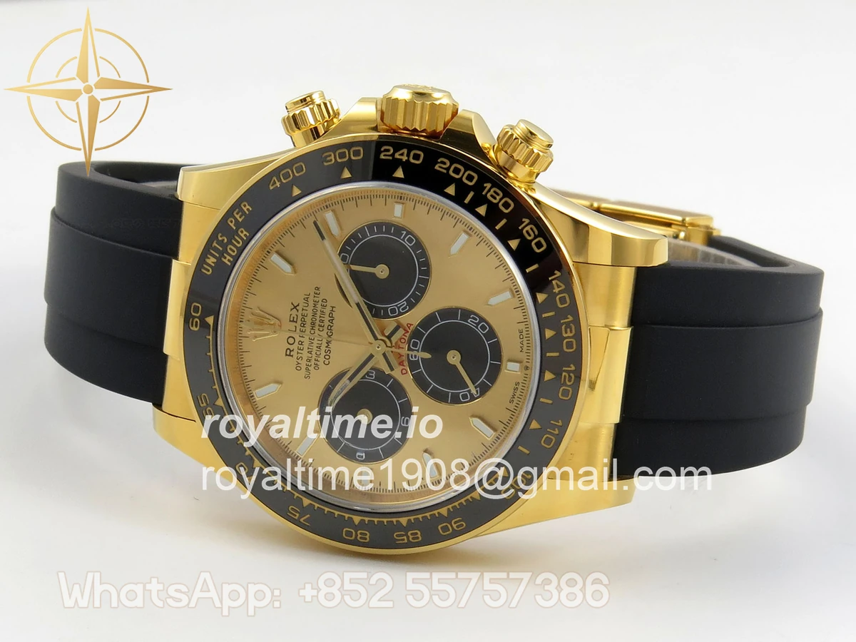 Rolex Daytona 126518 BTF YG/Black Dial on Oysterflex Strap DD4131 (Weighted) 162g - Image 8