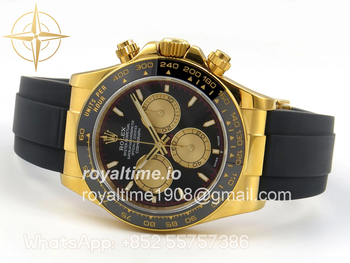 Rolex Daytona 126518 QF Black/YG Dial on Oysterflex Strap JH4131 V18 (Free Sprung) Weighted 157g - Image 8