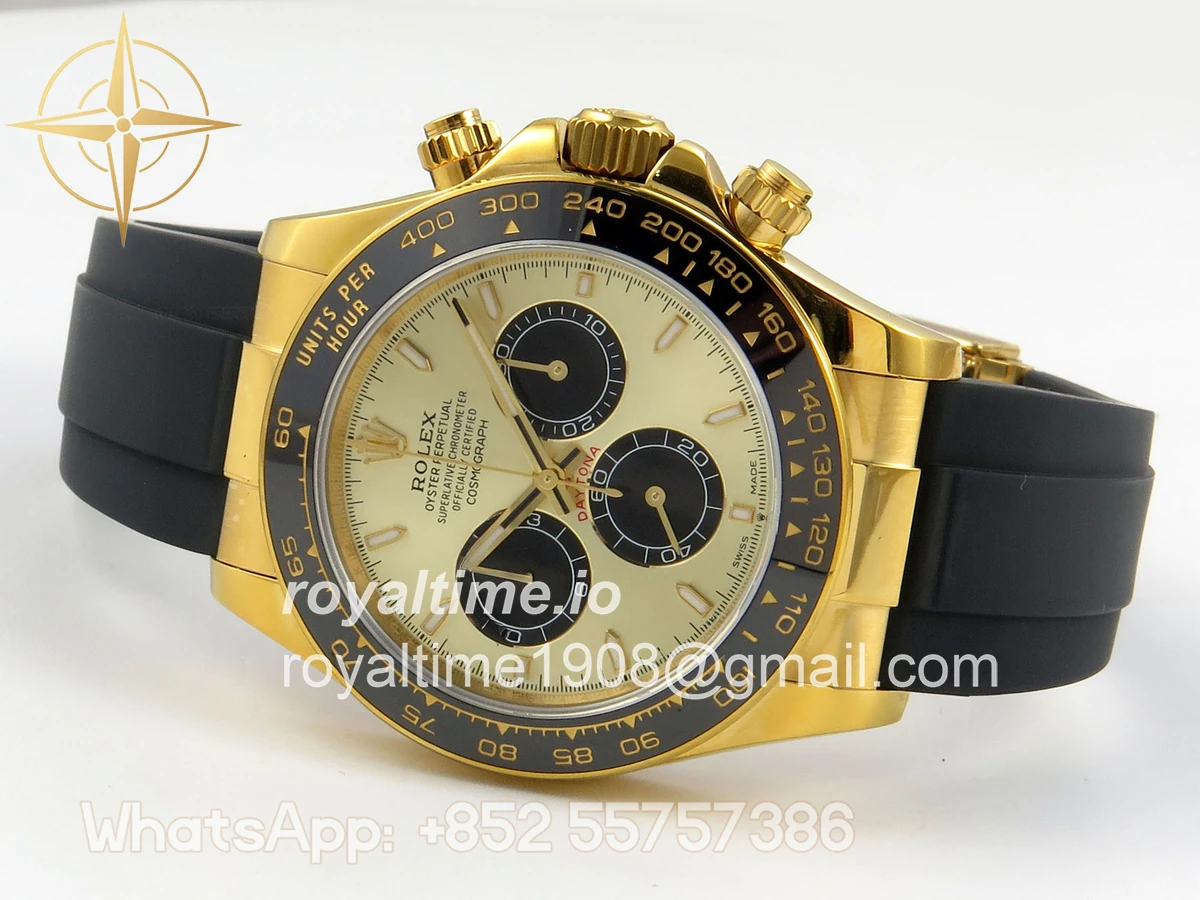 Rolex Daytona 126518 QF YG/Black Dial on Oysterflex Strap JH4131 V18 (Free Sprung) Weighted 157g - Image 8