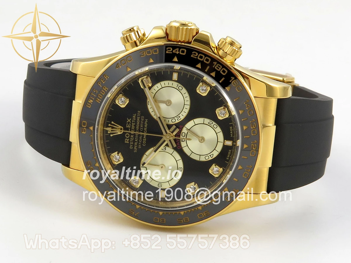 Rolex Daytona 126518 TMF Black/YG Diamonds Dial on Oysterflex Strap DD4131(162g) - Image 8