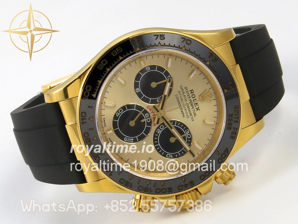 Rolex Daytona 126518 TMF YG/Black Dial on Oysterflex Strap SH4131 (Weighted) - Image 8