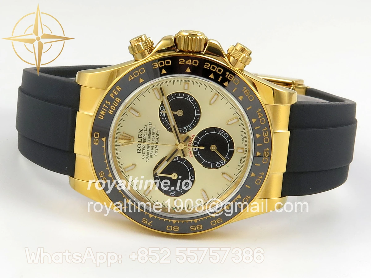 Rolex Daytona 126518 UFO YG/Black Stick Dial on Oysterflex Strap UF4131 - Image 8