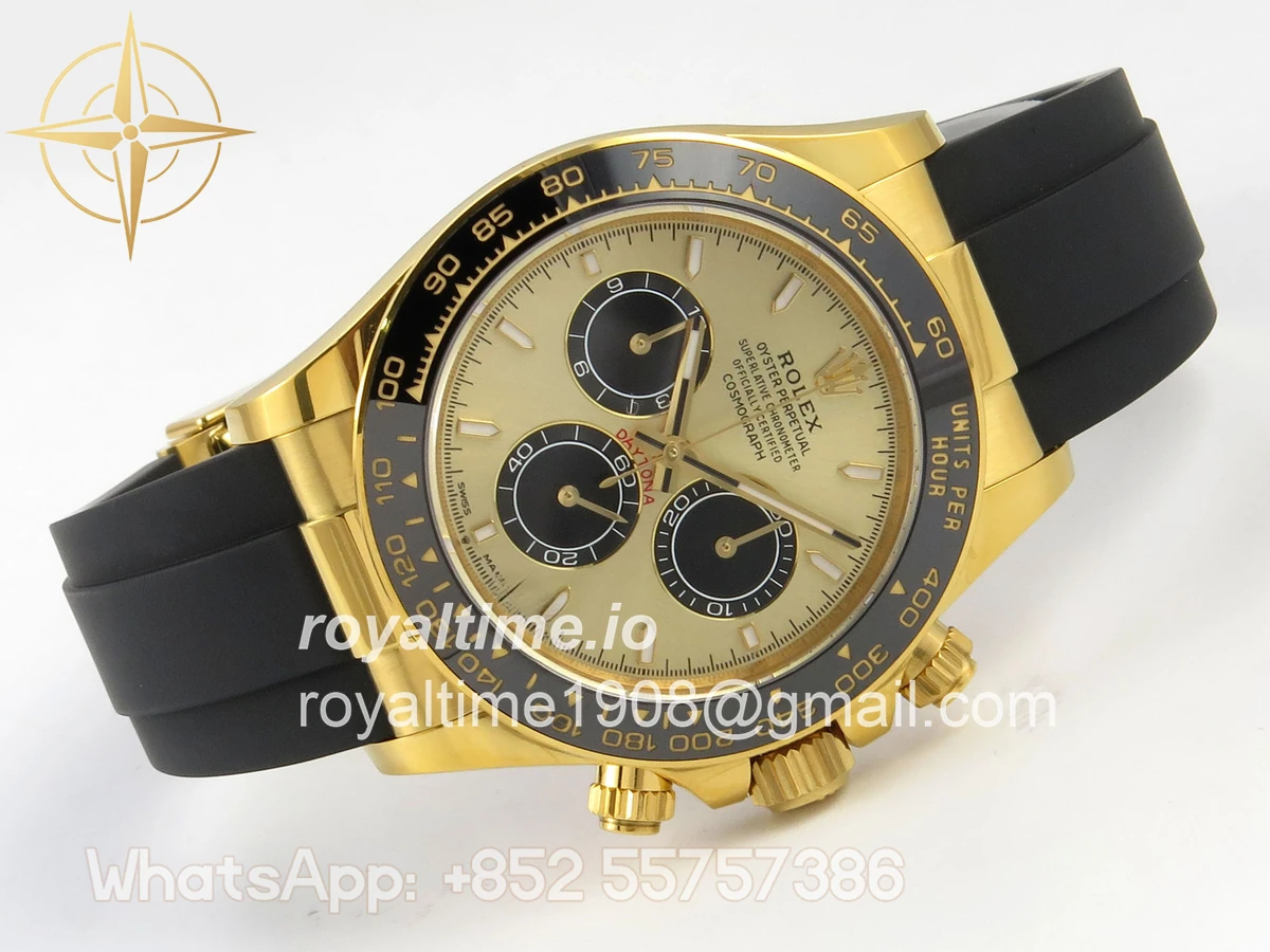 Rolex Daytona 126518 YG Clean Plus YG/Black Dial on Black Rubber Strap DD4131 - Image 8