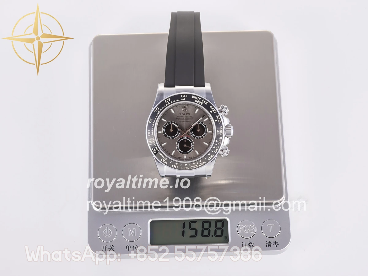 Rolex Daytona 126519 3BF Gray/Black Dial Sticks Markers on Oysterflex Strap Weighted 160g - Image 8