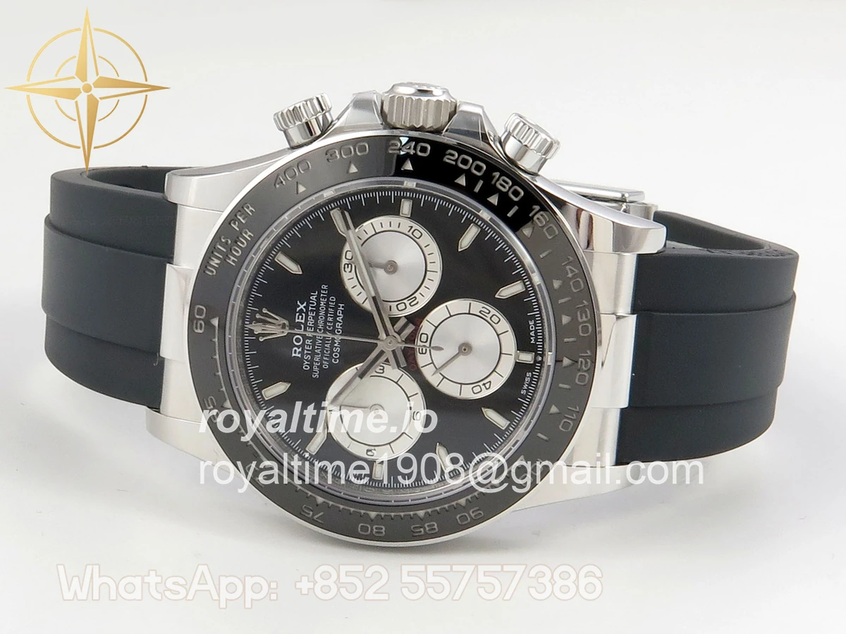 Rolex Daytona 126519 AVF Black/Silver Dial on Oysterflex Strap DD4131 (Mod) - Image 8