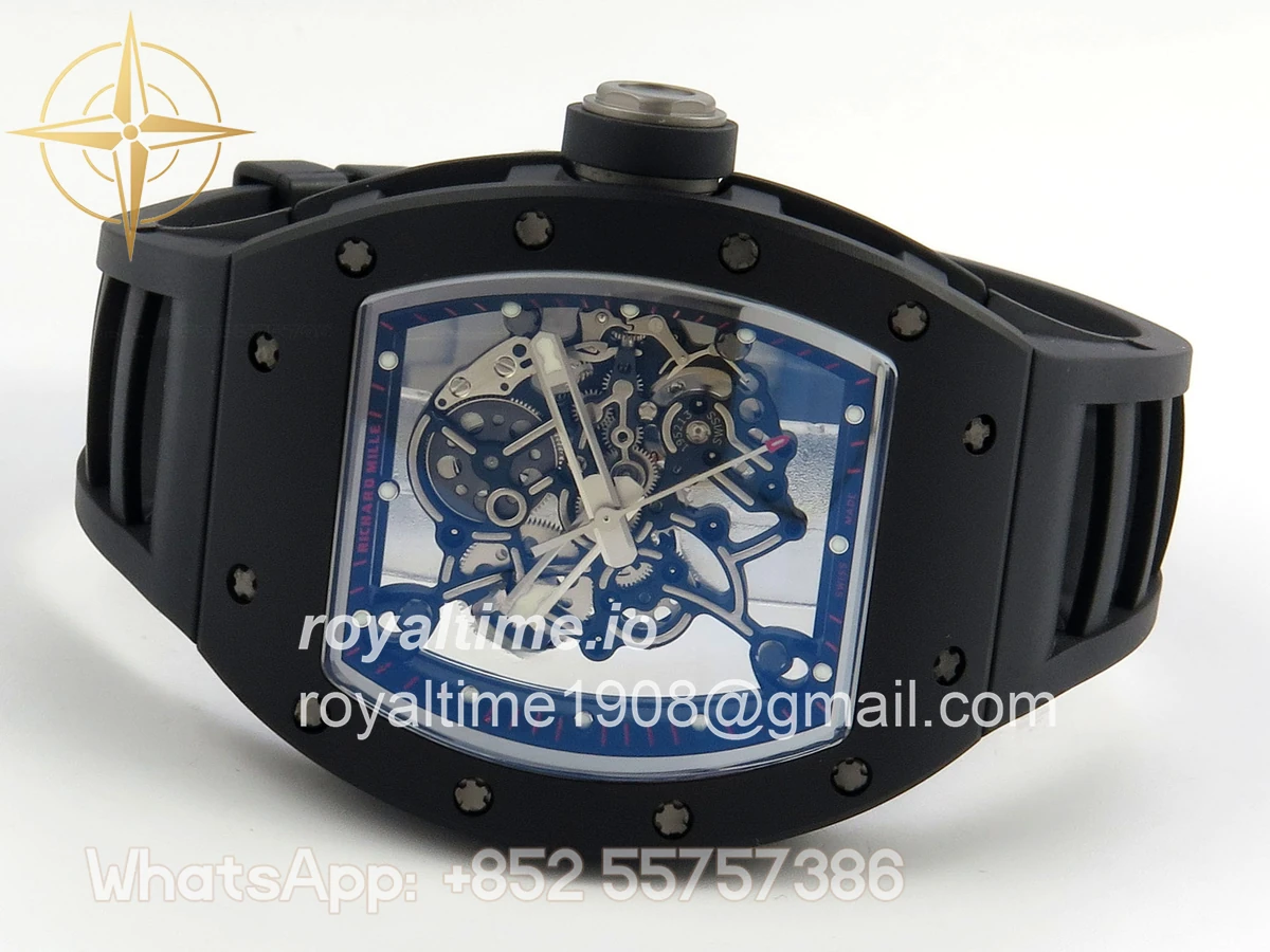Richard Mille RM055 Black Ceramic APSF on Black/Red Inner Bezel on Black Rubber Strap RMUL2 - Image 8
