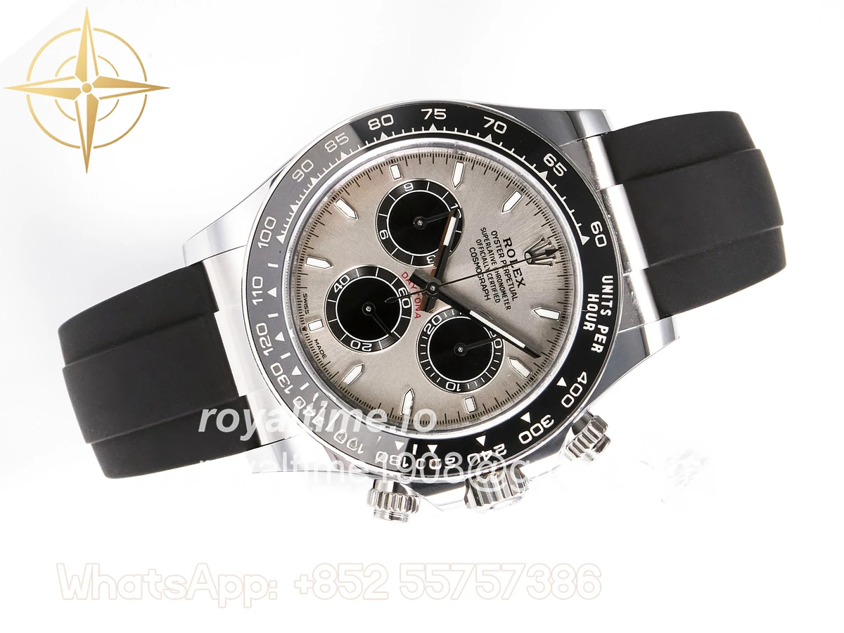 Rolex Daytona 126519 SS ARF Silver/Black Stick Dial on Oysterflex Strap DD4131 V2 (Weighted) - Image 8