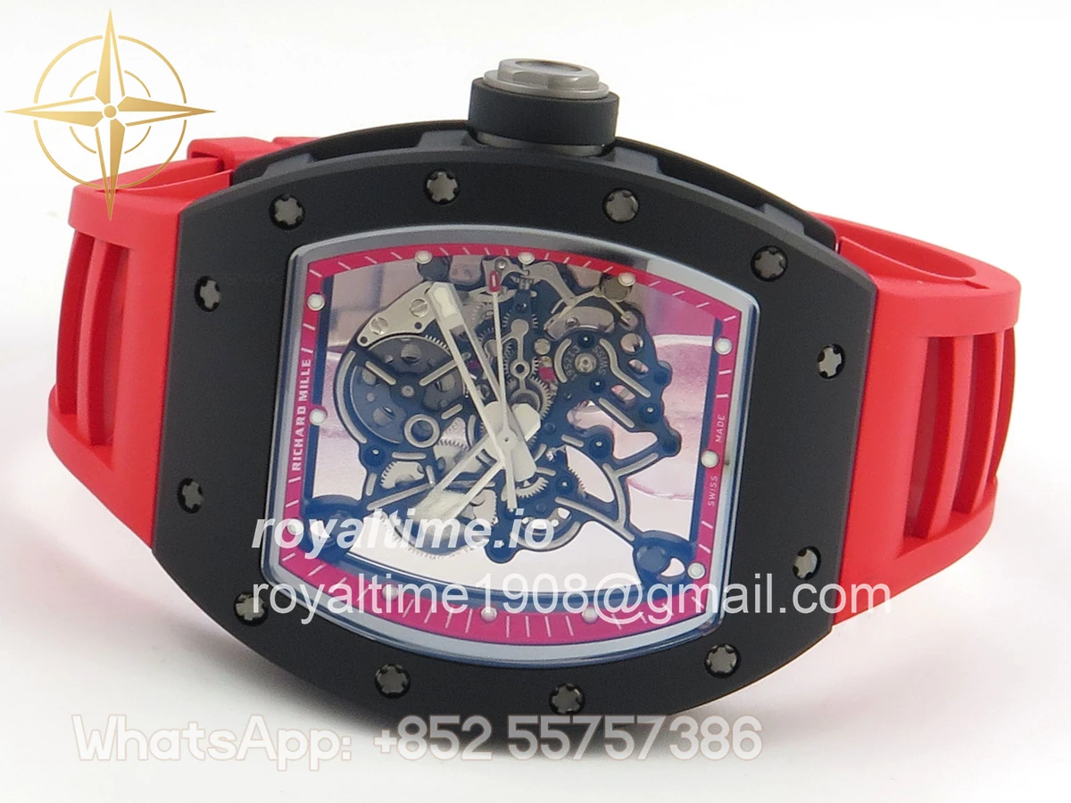 Richard Mille RM055 Black Ceramic APSF on Red Inner Bezel on Red Rubber Strap RMUL2 - Image 8