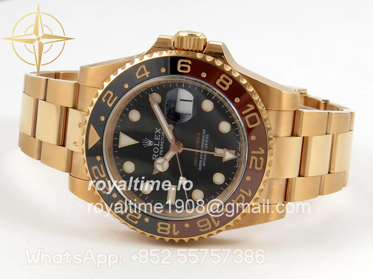 Rolex GMT-Master II 126715 CHNR Black/Brown Ceramic VF on RG Bracelet DD3285 - Image 8